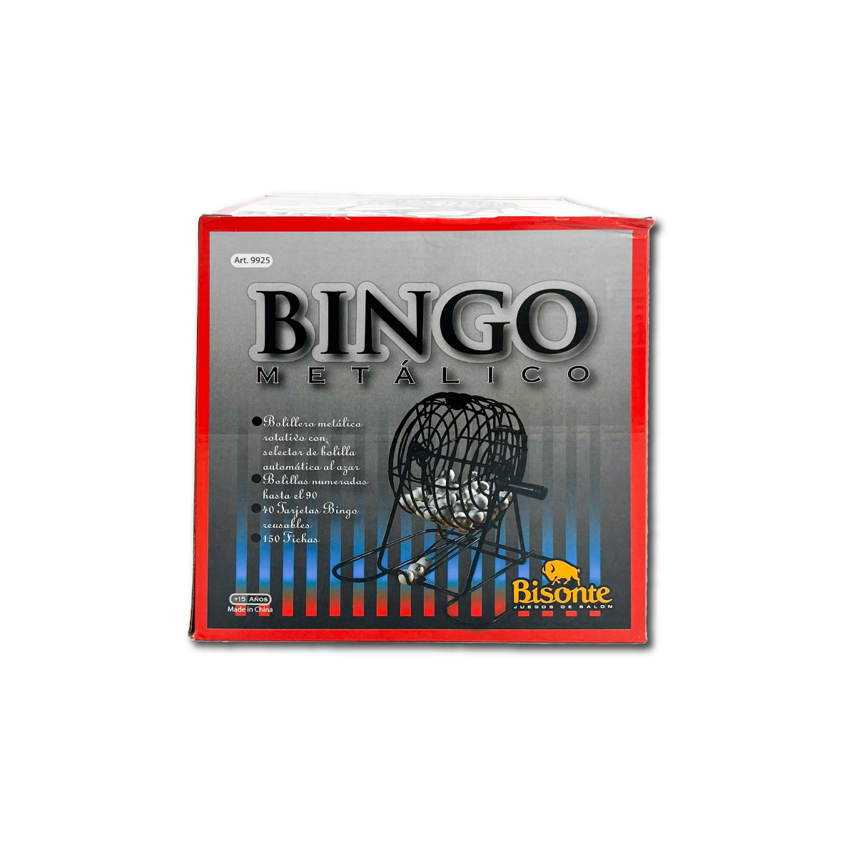 Juego de Mesa Bingo Metálico Con Bolillero Bisonte