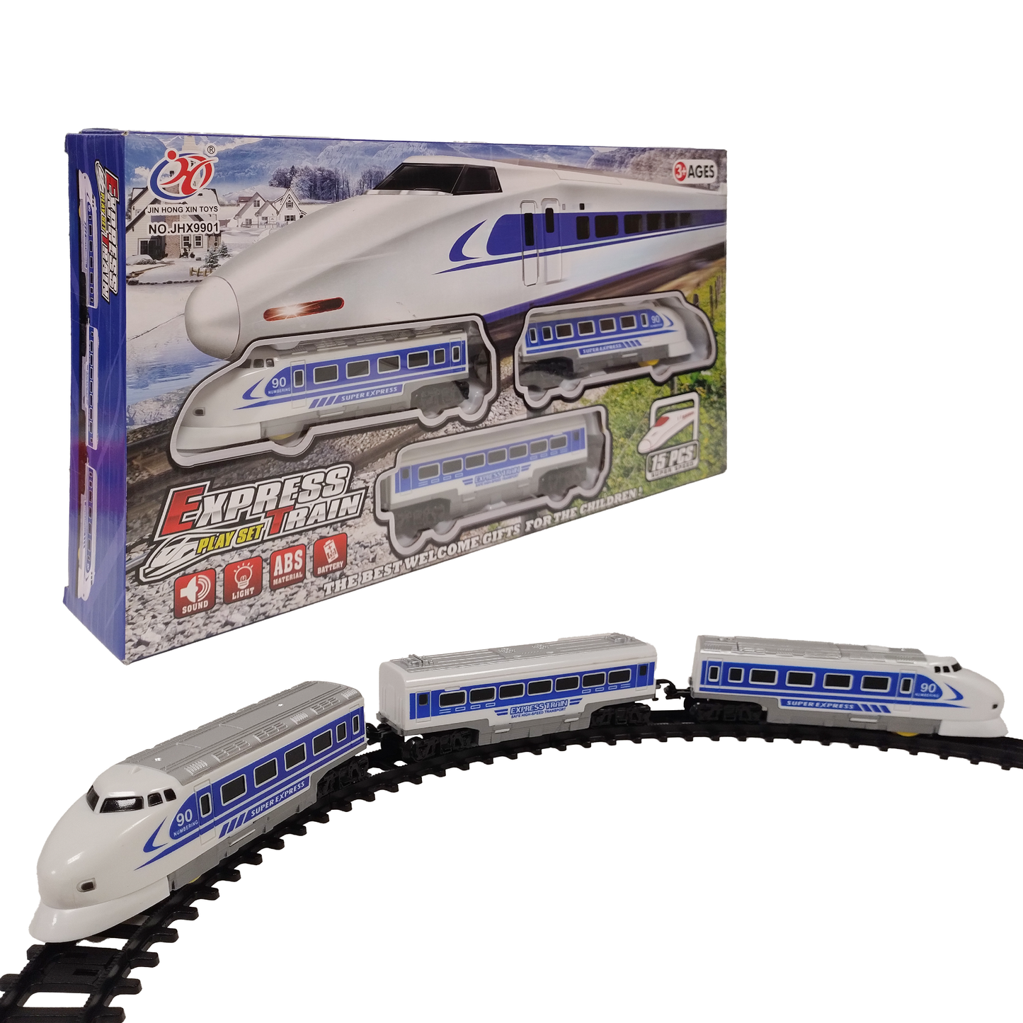 Tren Eléctrico con Pista 15 Piezas