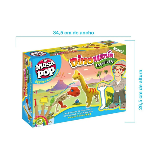 Set de Masa Pop Dinomanía Esqueletos Caja Grande