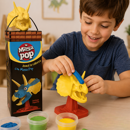 Juego de Masa Pop Cabeza de Dinosaurio
