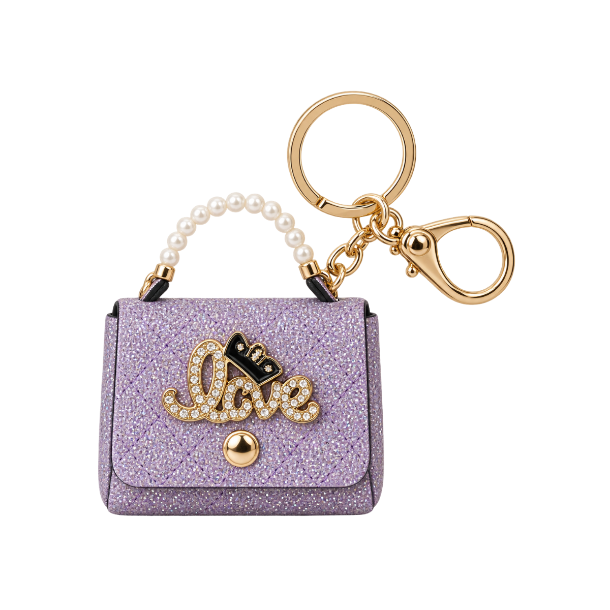 Llavero Mini Cartera con Brillo y Detalle Love