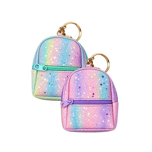 Llavero Mini Mochila Brillo y Estrellas