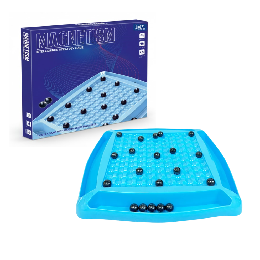 Sctnny Juego de Ajedrez Magnético, Juego De Imán De Mesa, Juego magnético de Mesa, Magnetic Chess Game con 20 Bolas Magnéticas, Ajedrez de Viaje para Reuniones Familiares y Camping