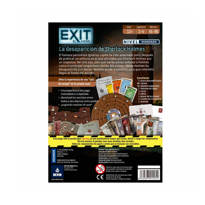 Juego de Mesa EXIT LA DESAPARICIÓN DE SHERLOCK HOLMES Devir