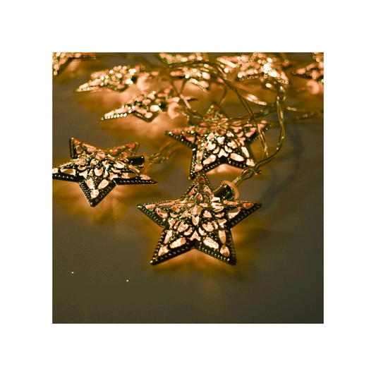 Guirnalda de 10 Estrellas LED 4 cm Doradas Alparamis