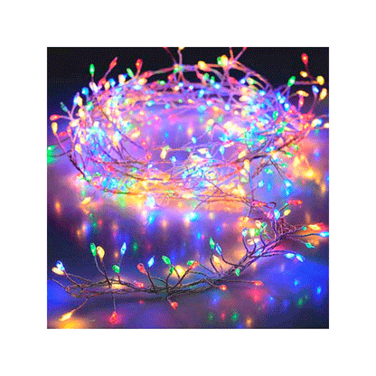 100 Luces LED Multicolor en Racimos con Cable Metálico Alparamis