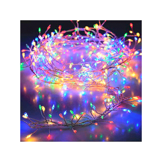 100 Luces LED Multicolor en Racimos con Cable Metálico Alparamis