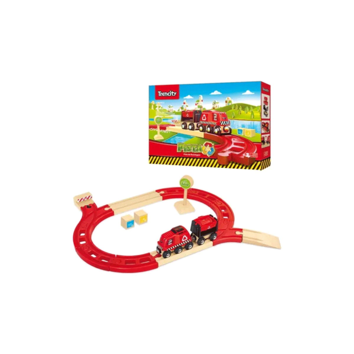 Trencity Kit Pista De Reciclado 22 Pzs De Madera