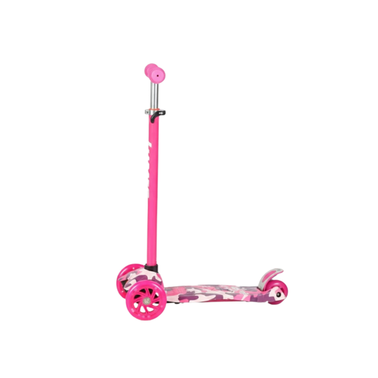 Monopatín Rainbow Rosa Camuflado con Luces LED y Plegado