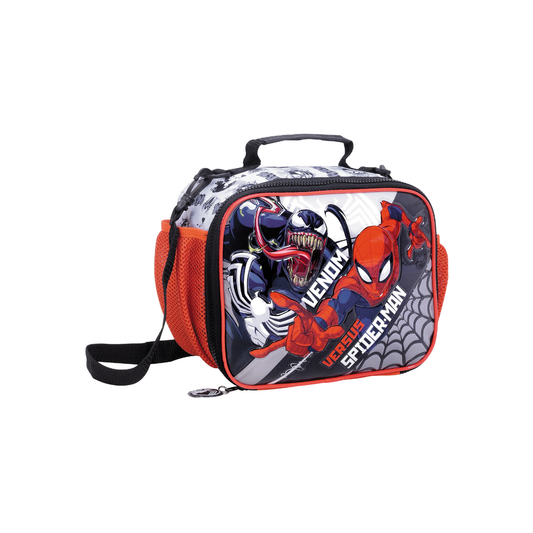 Lunchera Térmica Spiderman Escolar con Compartimento Desmontable y Bolsillos Laterales