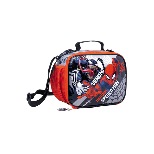 Lunchera Térmica Spiderman Escolar con Compartimento Desmontable y Bolsillos Laterales