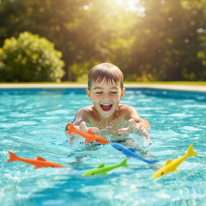 Set de juego de pileta Tiburones x4