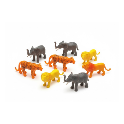 Set De Animales y Auto Con Alfombra
