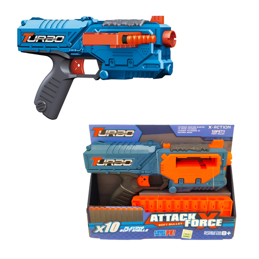Pistola Attack Force Turbo Lanza dardos