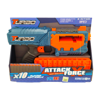 Pistola Attack Force Turbo Lanza dardos