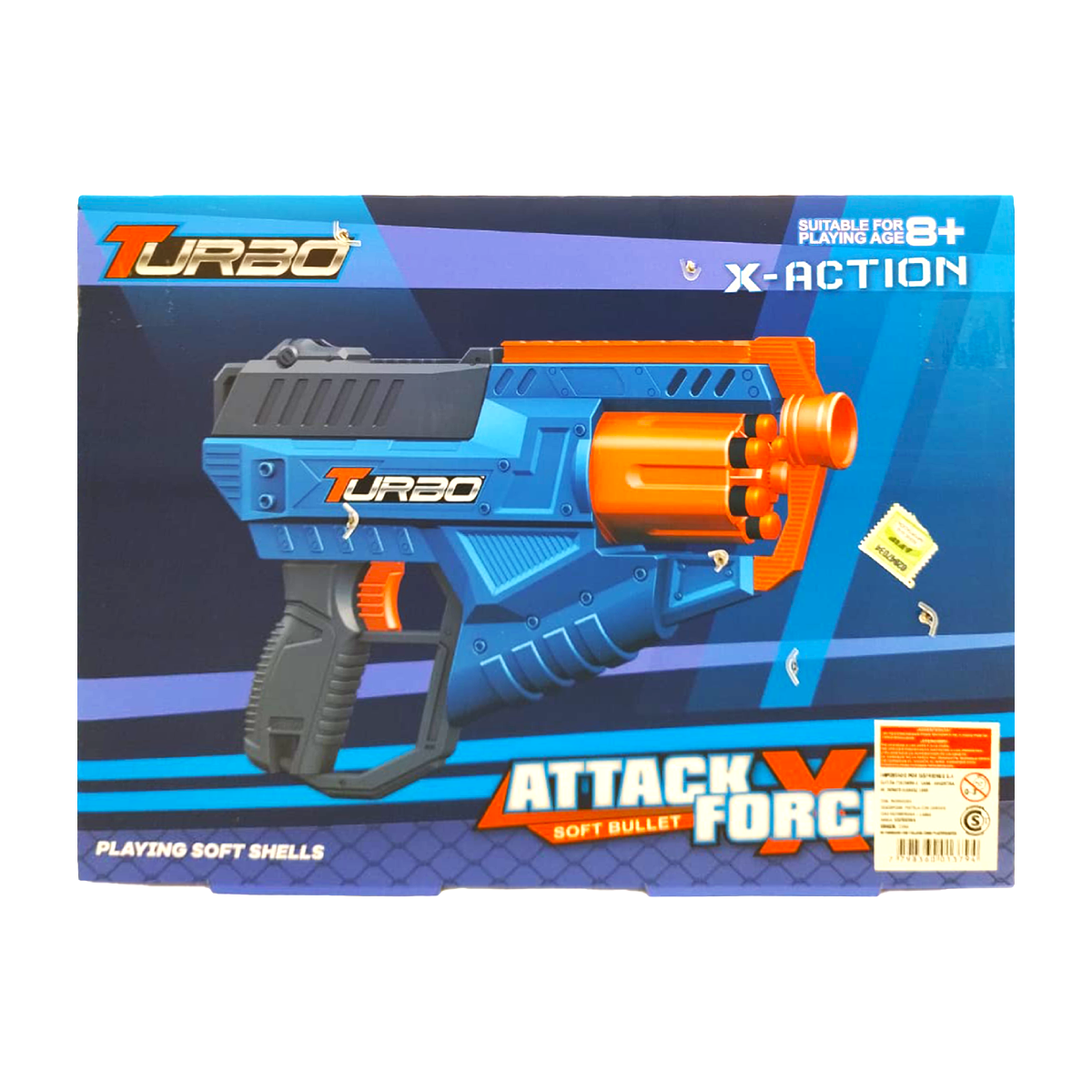 Pistola Lanzadardos Turbo Attack Force 12 Piezas