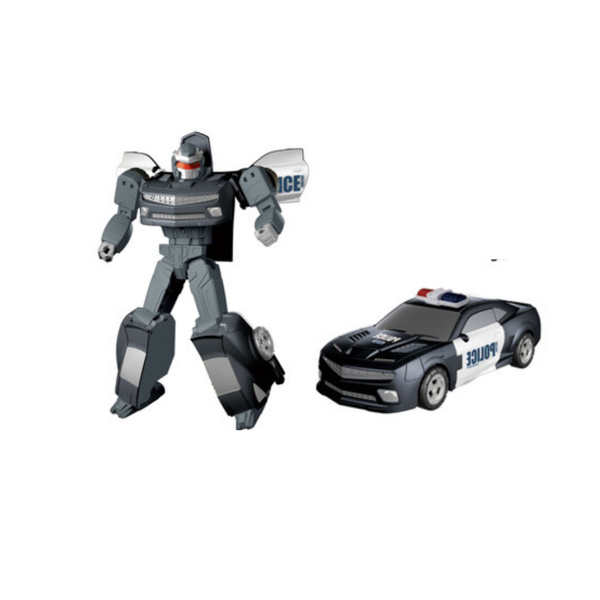 Robot Transformer Heroes Return con Auto de Policia Negro