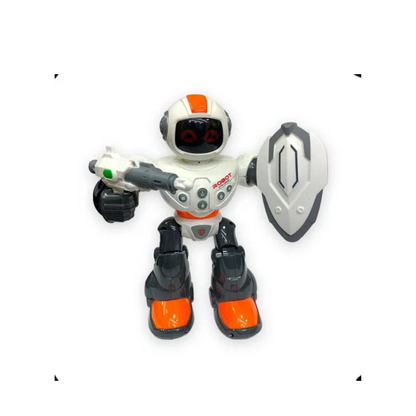 Robot Electronico con escudo y pistola Naranja