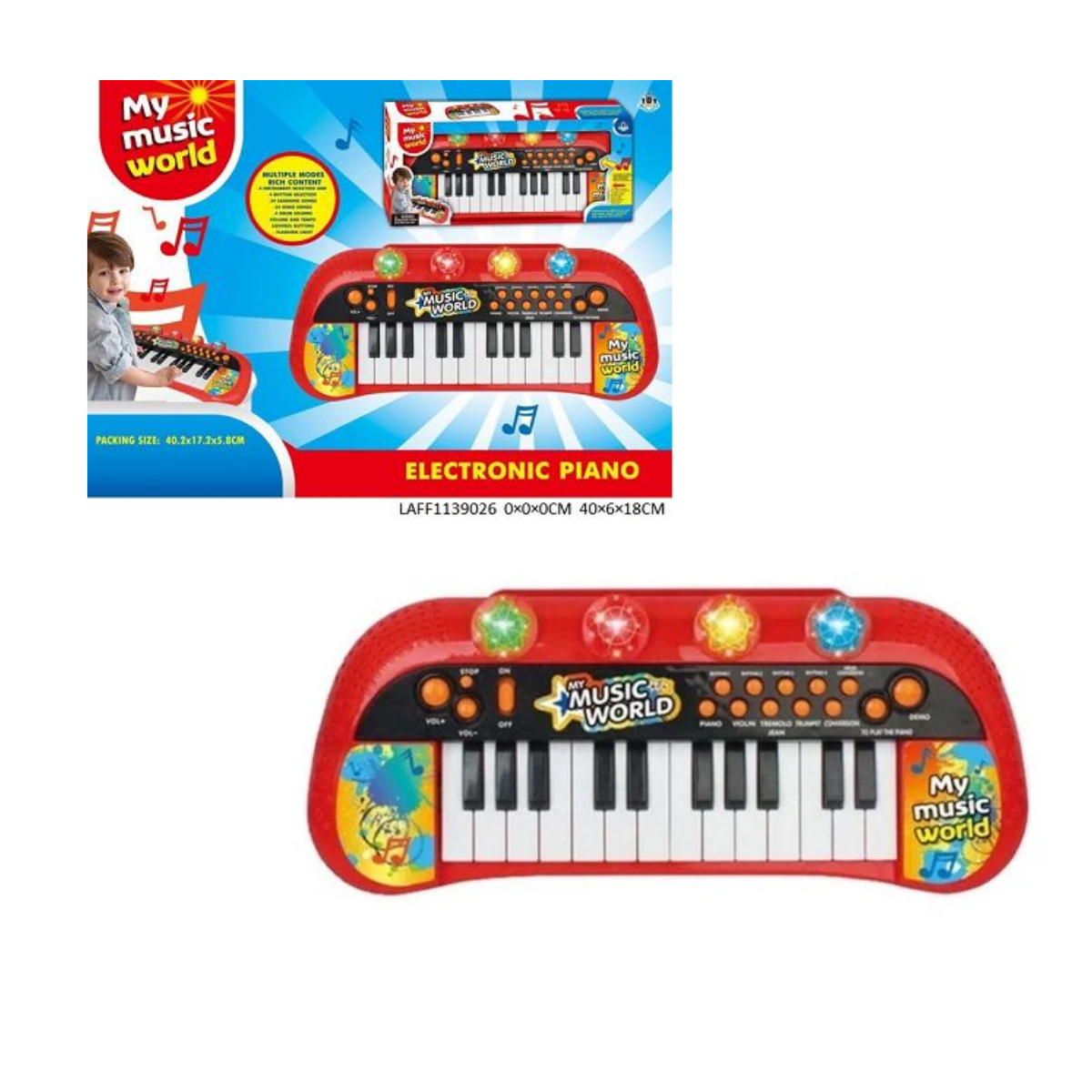 Piano a Pila con 24 teclas con Luz y Sonidos