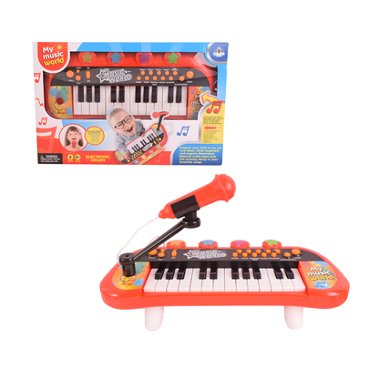 Piano con Microfono y luces a Pila