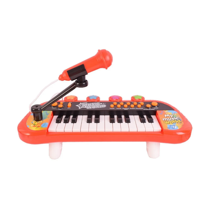 Piano con Microfono y luces a Pila