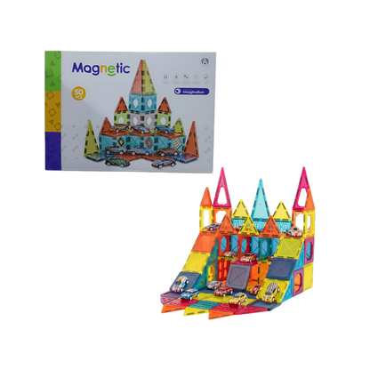 Set Magnético de Construcción 50 Piezas + 8 Autos