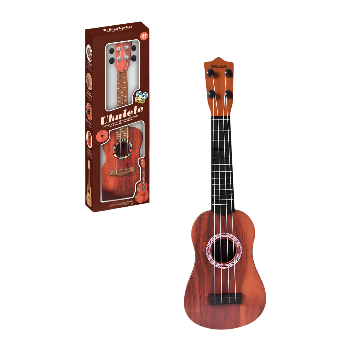 Ukelele Infantil de madera en 3 colores