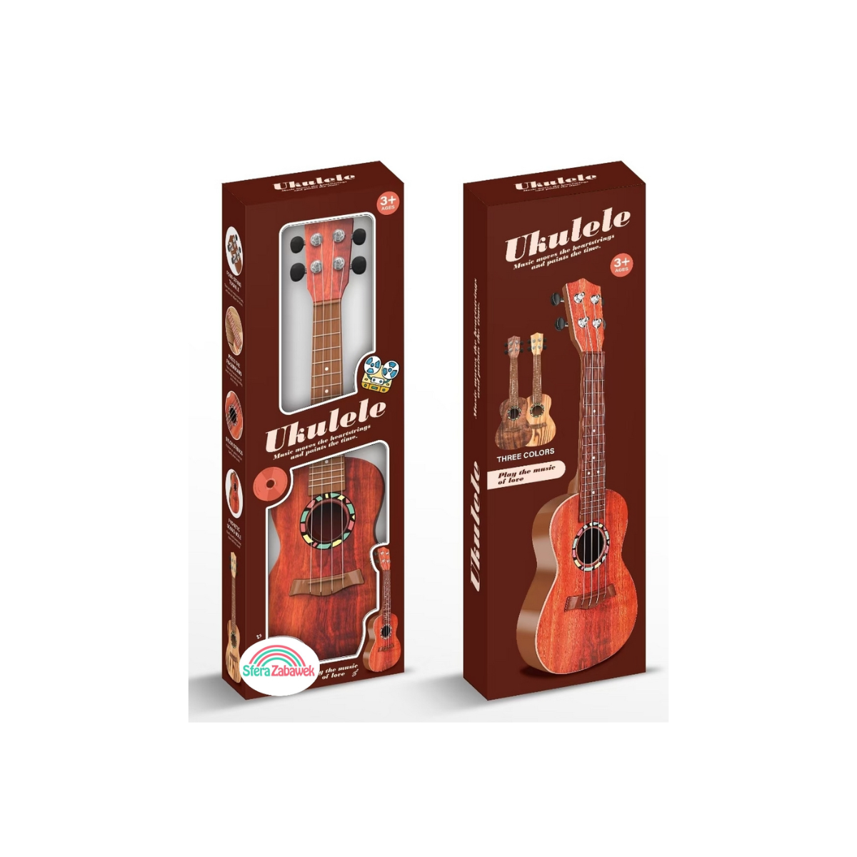 Ukelele Infantil de madera en 3 colores