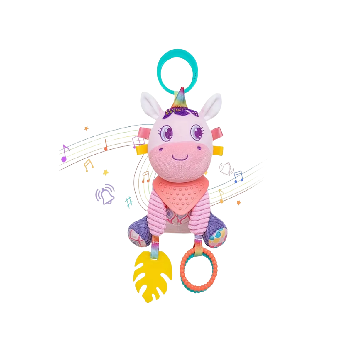 Peluche Colgante Sensorial Unicornio con Mordillos