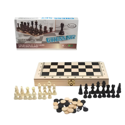 Tablero Ajedrez Madera 2 en 1