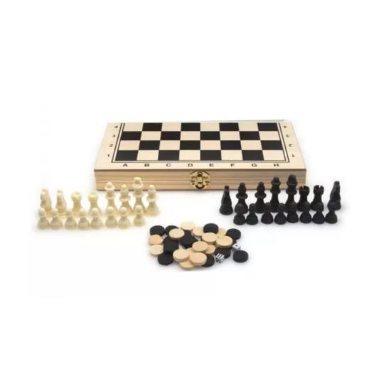 Tablero Ajedrez Madera 2 en 1