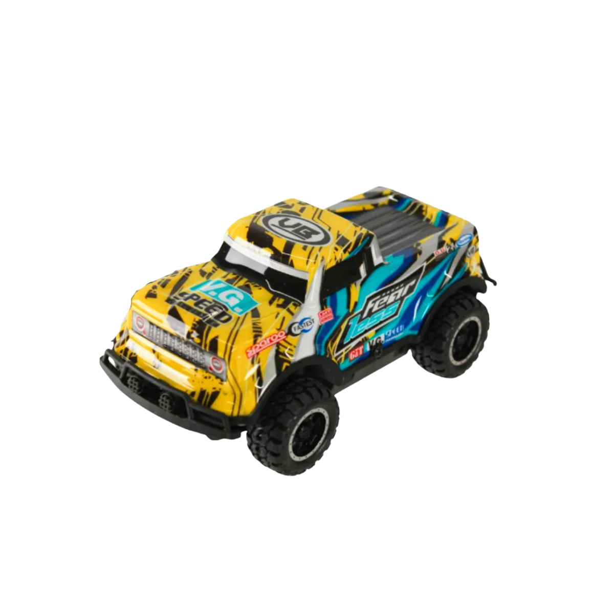 Auto a Radio Control Escala 1:18 con Luces. Amarillo y celeste