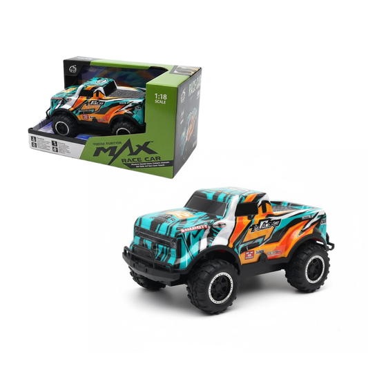 Auto a Radio Control Escala 1:18 con Luces. Verde y Naranja