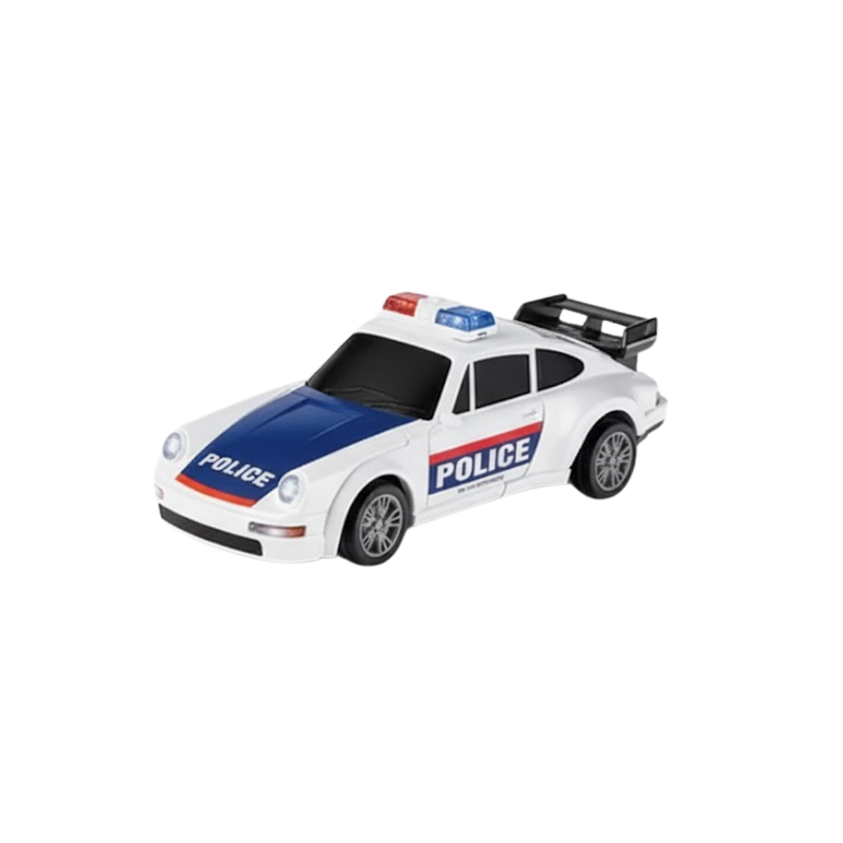 Robot Transformer en Coche de policía con luces y efectos de sonido