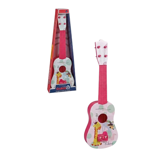 Guitarra Infantil Animalitos Rosa