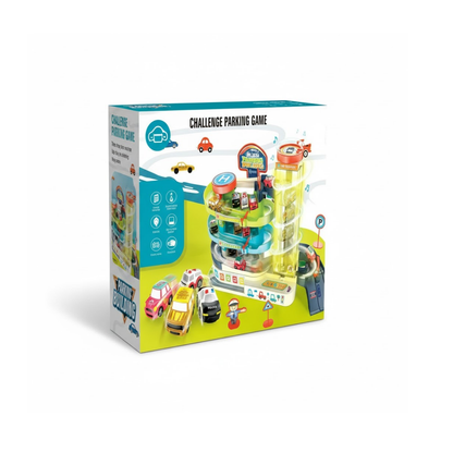 Pista de Autos con Accesorios. Modelo de Policia y Ambulancia