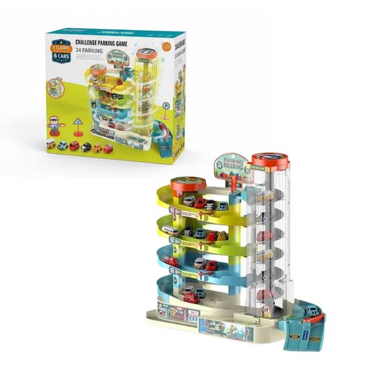 Pista de Autos con Accesorios Modelo Estacionamiento con 6 Autos
