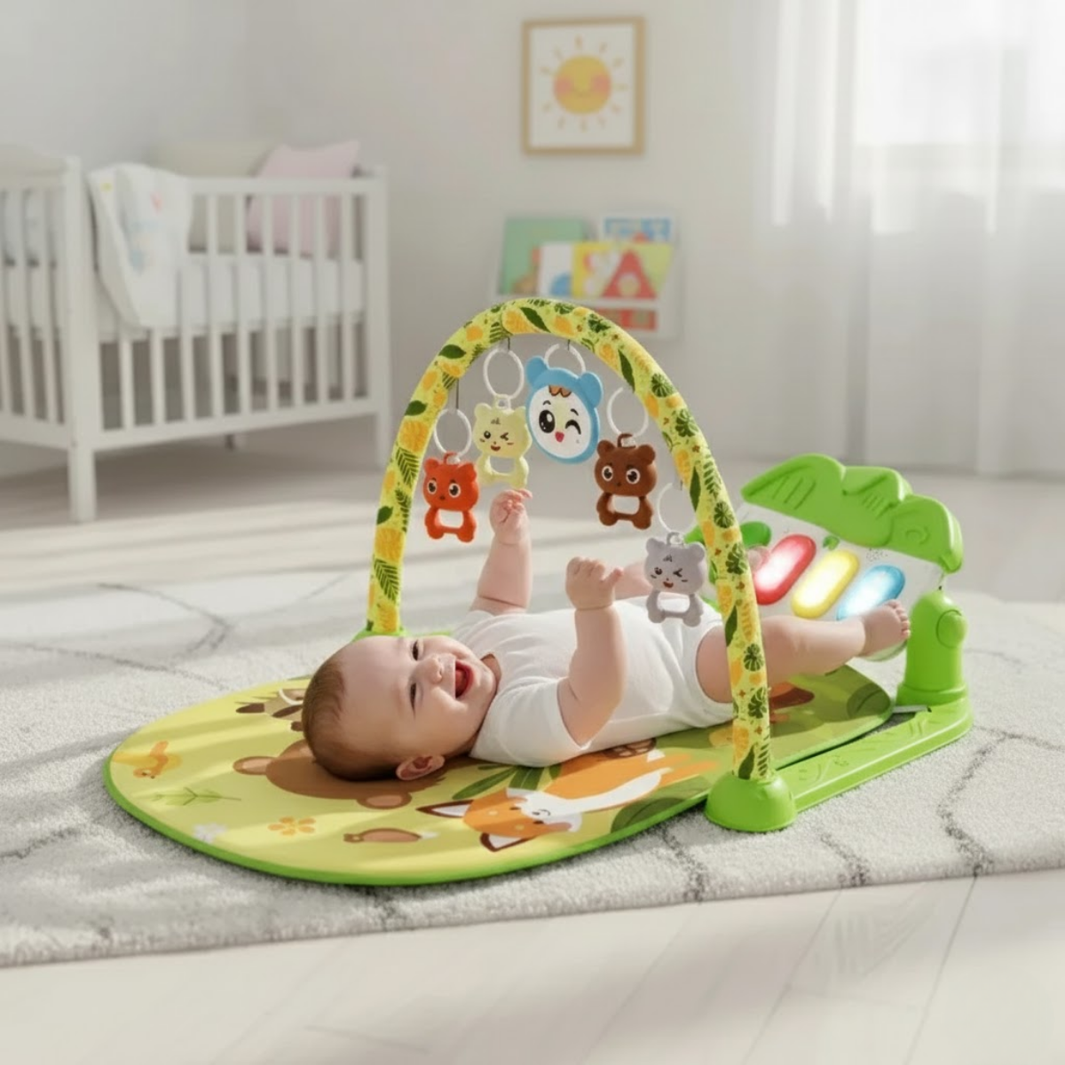 Gimnasio de Bebé Piano Animales Diseño Oso y Zorro