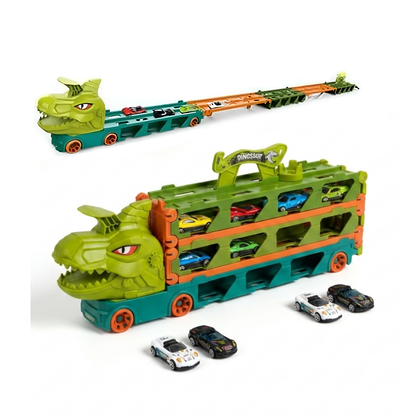 Camión Transporte Dinosaurio Plegable con Pista Lanzadora