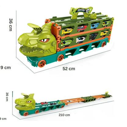 Camión Transporte Dinosaurio Plegable con Pista Lanzadora