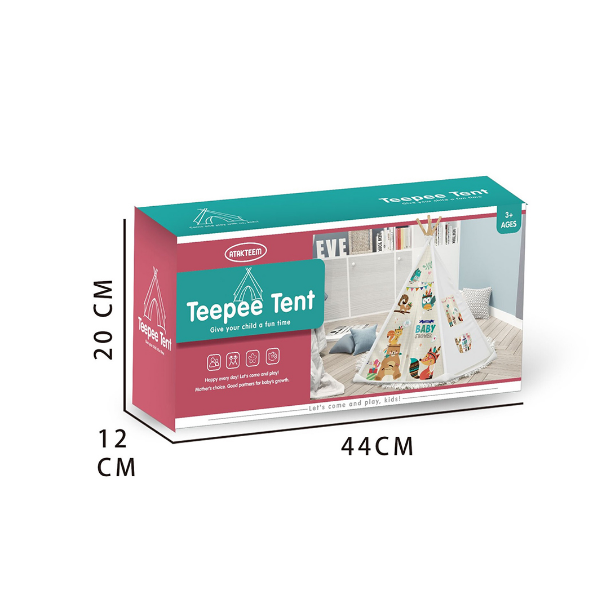 Carpa Tipi Infantil de Tela Estampada Animales