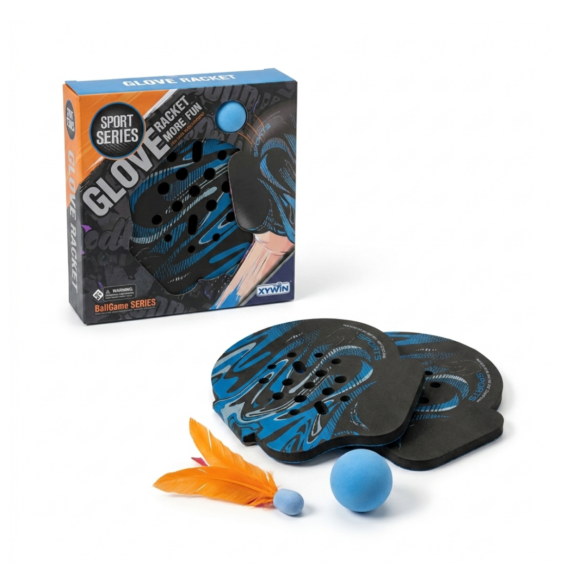Juego de Paddle de Mano Goma Eva con Pelota y Pluma
