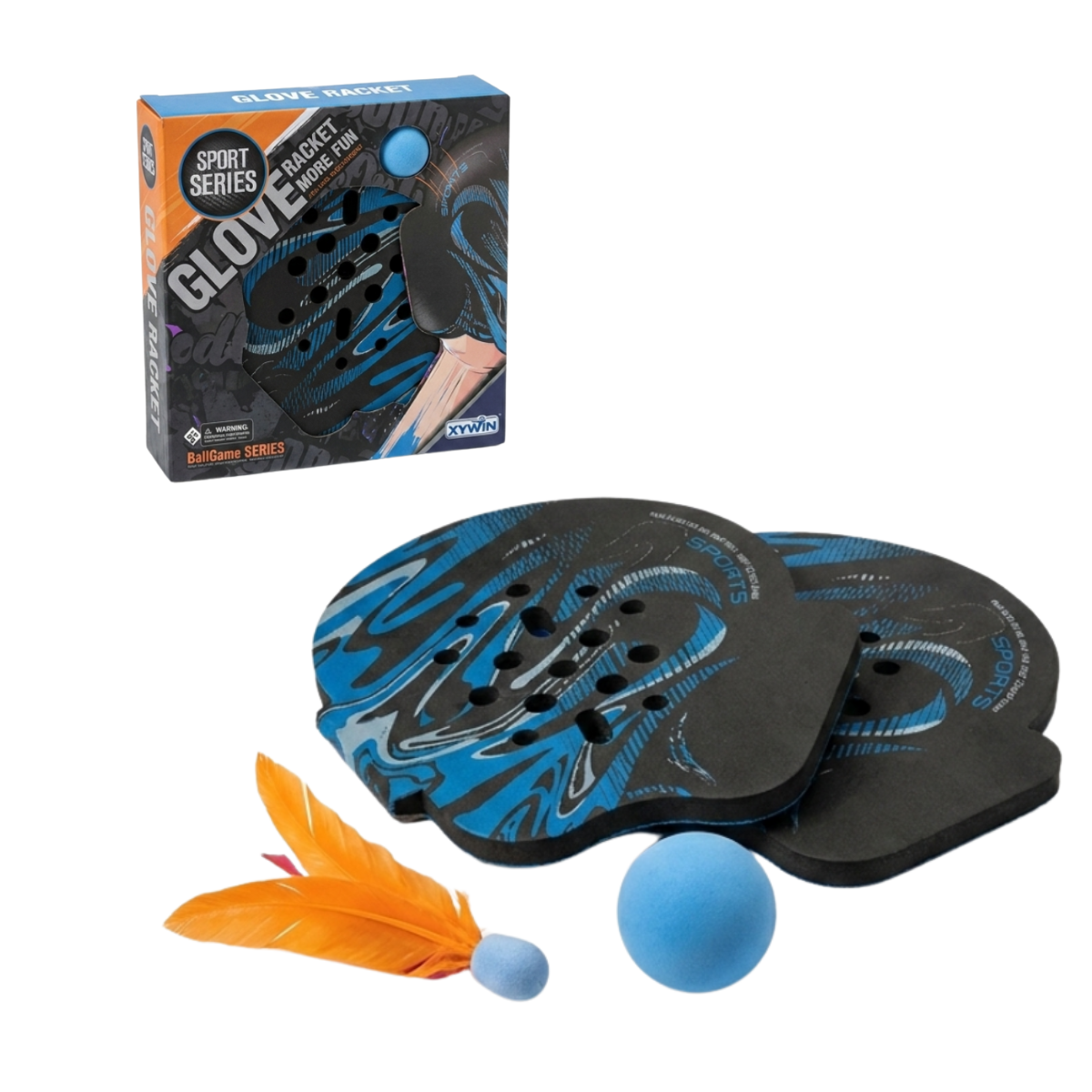Juego de Paddle de Mano Goma Eva con Pelota y Pluma