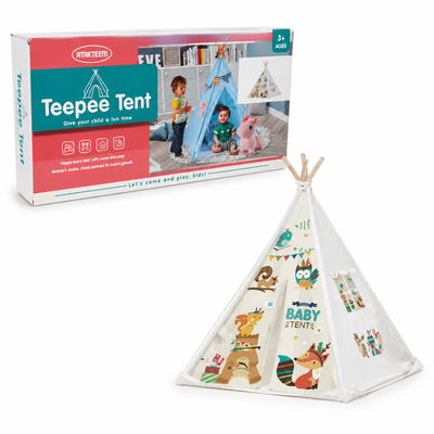 Carpa Tipi Infantil de Tela Estampada Animales