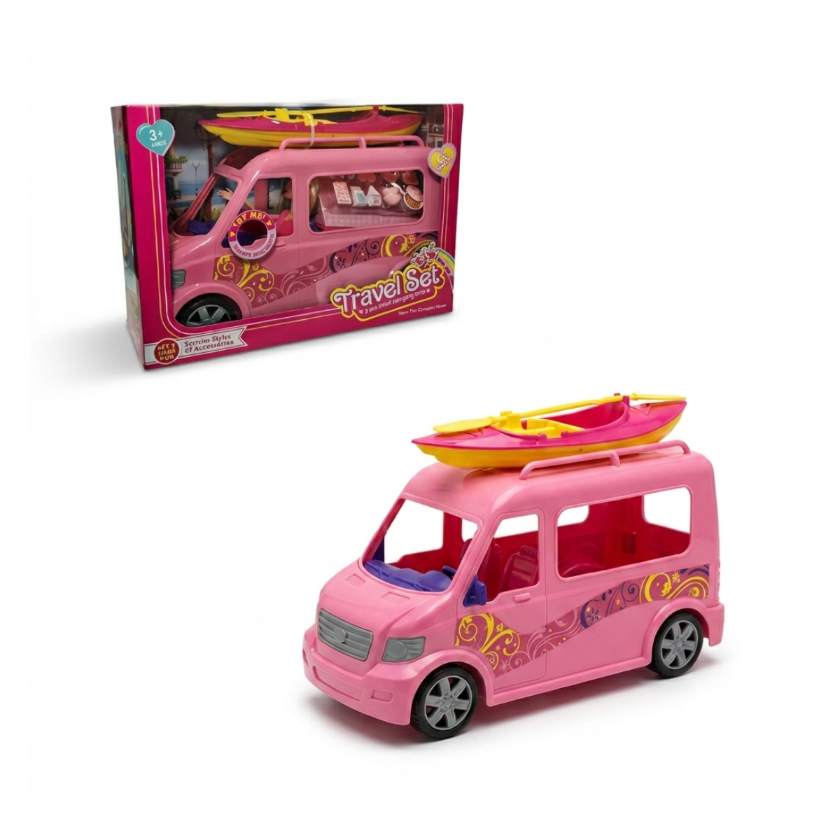 Camper Caravana Rosa con Luz y Sonido