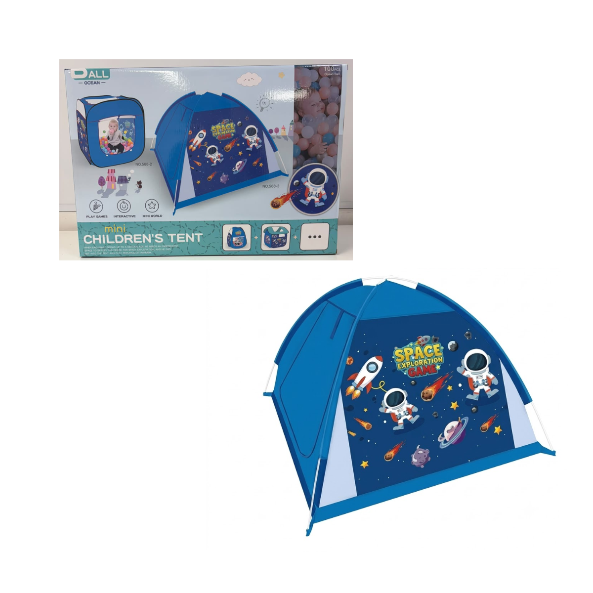 Carpa Pelotero Pop-Up Astronauta con 100 Pelotas