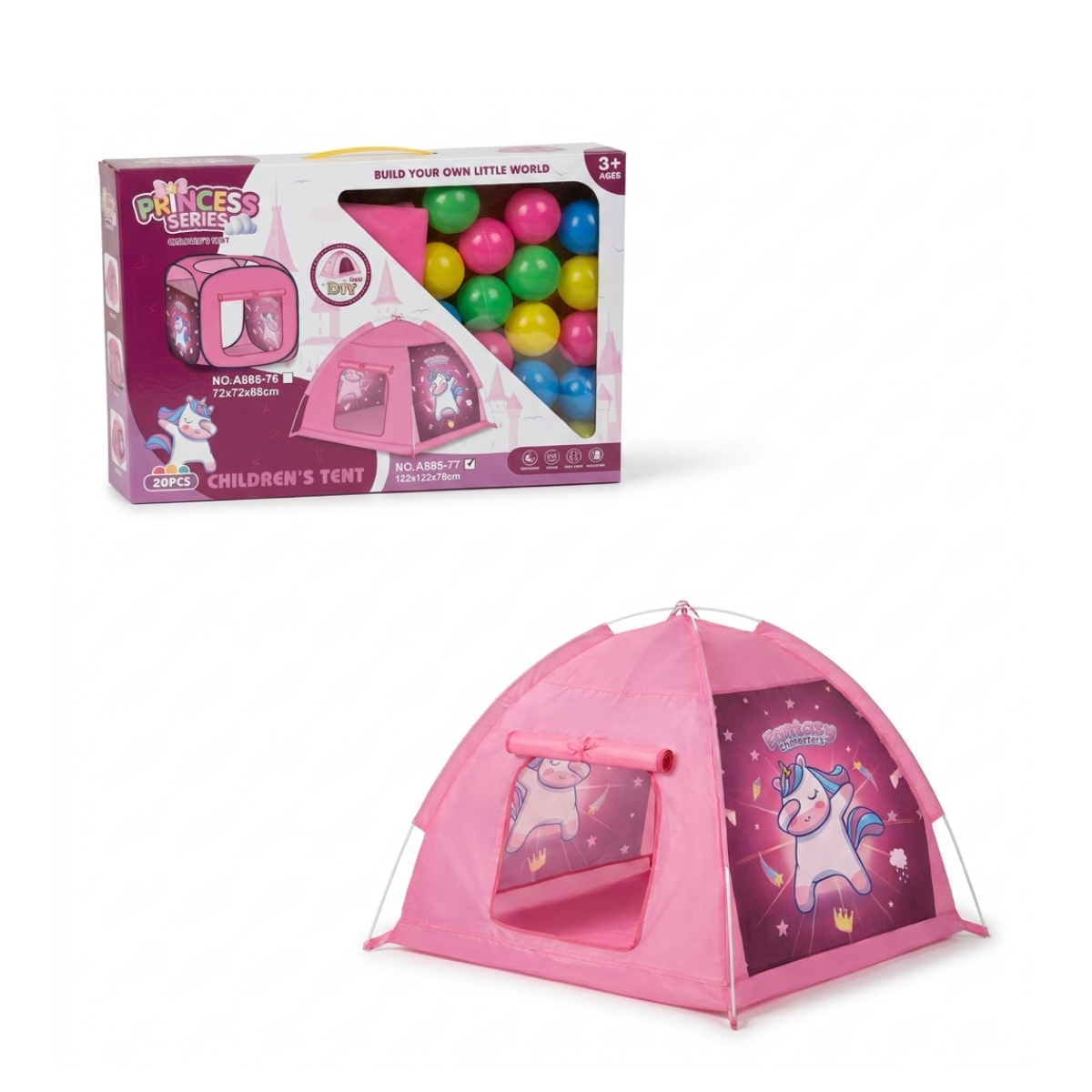 Carpa Pelotero Pop-Up Unicornio con 20 Pelotas