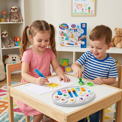 Set de Pintura Color Draw con 8 Pinceles Mágicos y Sellos