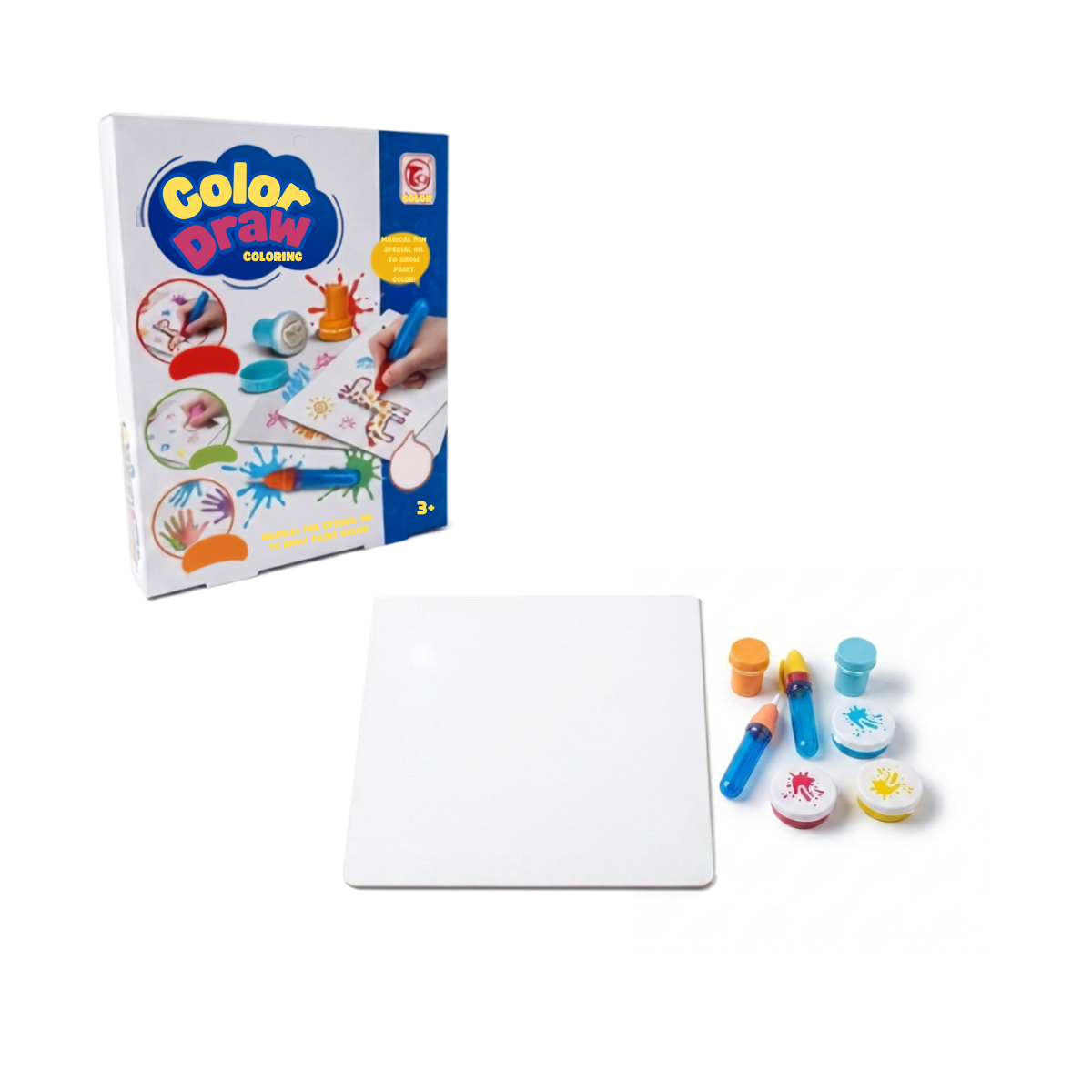 Set de Pintura Color Draw Mágico con 3 Colores y sellos