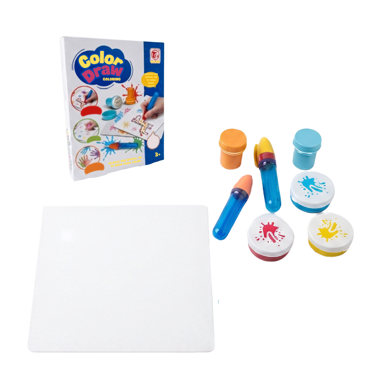 Set de Pintura Color Draw Mágico con 3 Colores y sellos